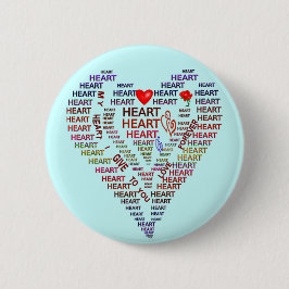 Badge Rond 5 Cm Mots du coeur