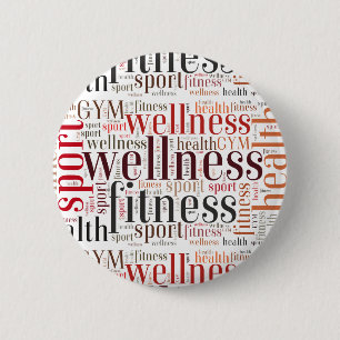 Badge Rond 5 Cm Mots fitness
