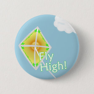 Badge Rond 5 Cm Mouche haute ! Pin de motivation de bouton de