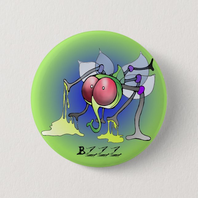 Badge Rond 5 Cm Mouche-mouche, mouche-mouche, fly, flies, button (Devant)