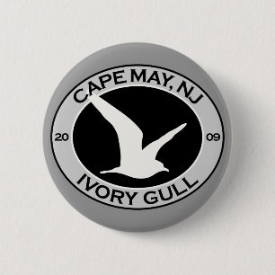 Badge Rond 5 Cm Mouette ene ivoire de Cape May