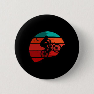 Badge Rond 5 Cm Mountain Biking Retro Cyclist 