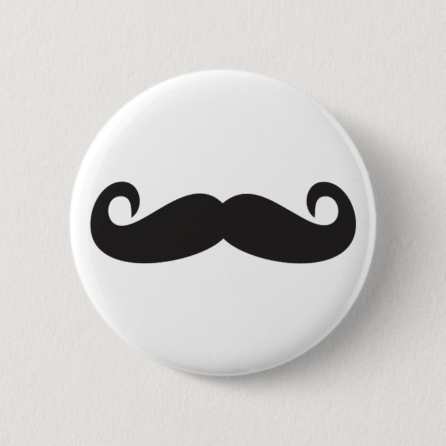 Badge Rond 5 Cm Moustache (Devant)