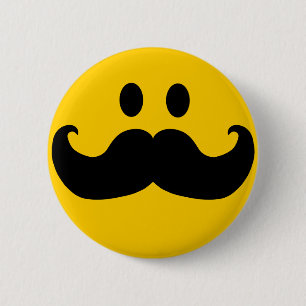 Badge Rond 5 Cm Moustache