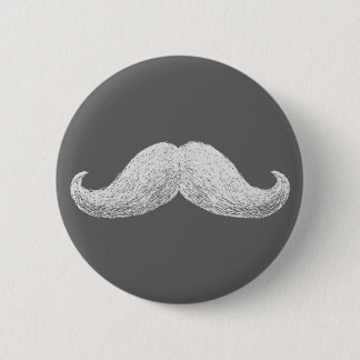Badge Rond 5 Cm Moustache de La (foncée)