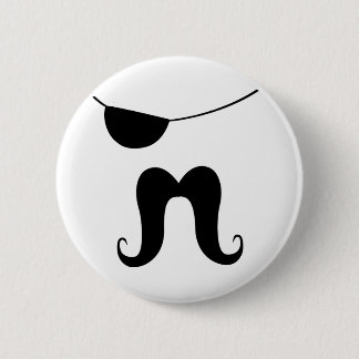 Badge Rond 5 Cm Moustache de pirate