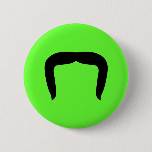 Badge Rond 5 Cm Moustache en fer à cheval