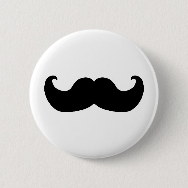 Badge Rond 5 Cm Moustache noire (Devant)