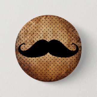 Badge Rond 5 Cm Moustache noire drôle