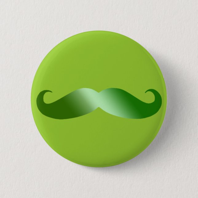 Badge Rond 5 Cm Moustache verte (Devant)