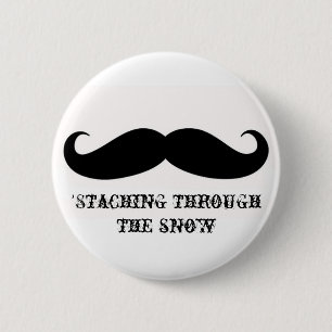 Badge Rond 5 Cm Moustaches drôles de Noël de vacances de moustac