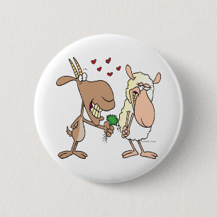 Badge Rond 5 Cm mouton chèvre mignon amour dessin animé