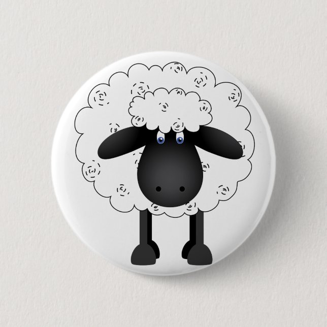 Badge Rond 5 Cm Moutons (Devant)