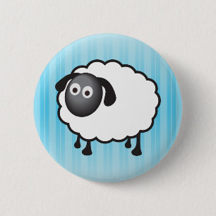 Badge Rond 5 Cm Moutons blancs