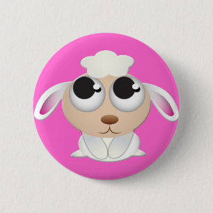 Badge Rond 5 Cm Moutons mignons de bande dessinée