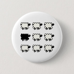 Badge Rond 5 Cm Moutons noirs