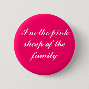 Badge Rond 5 Cm moutons roses