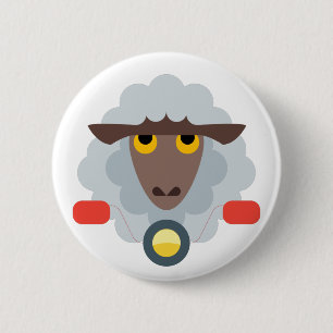 Badge Rond 5 Cm Moutons sur moto