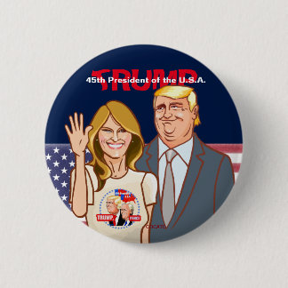 Badge Rond 5 Cm Mr. Trump & Mrs.Melania.pence.President of theU.S.