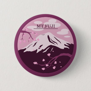 Badge Rond 5 Cm Mt. Fuji (rose)