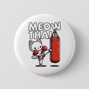 Badge Rond 5 Cm Muay Thai Cat