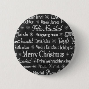 Badge Rond 5 Cm Multi-language Merry Christmas Thunder_Cove