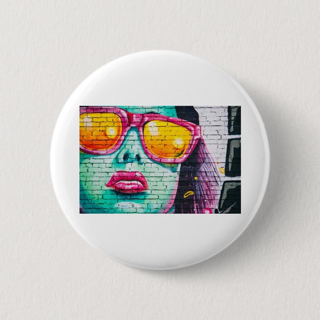 Badge Rond 5 Cm mur de graffitis (Devant)