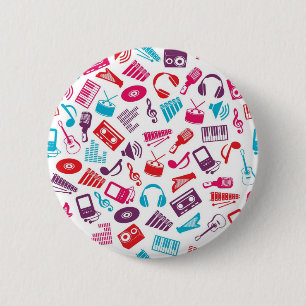 Badge Rond 5 Cm Music pattern