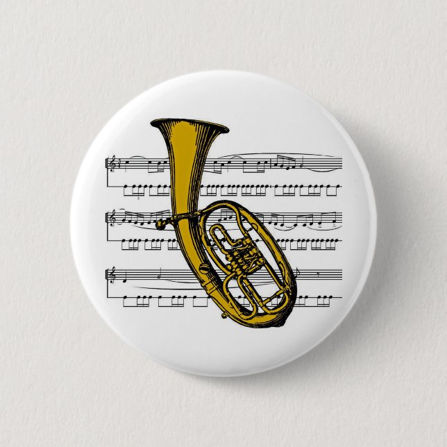 Badge Rond 5 Cm Musical 04 B de tuba (Devant)