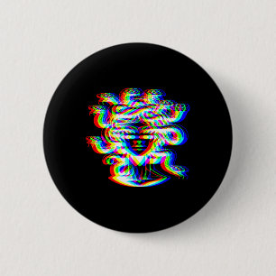 Badge Rond 5 Cm Musique De Maison Medusa Dj Illusion Optique Edm H