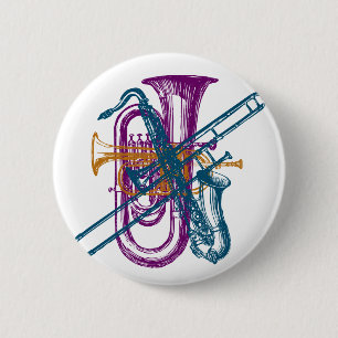 Badge Rond 5 Cm Musique de mardi gras