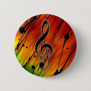 Badge Rond 5 Cm Musique encrée