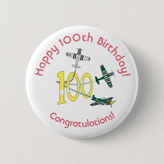 Badge Rond 5 Cm Mustangs 100e insigne d'anniversaire (Devant)