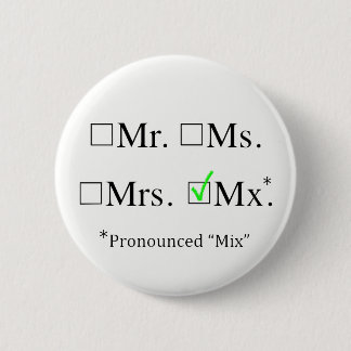 Badge Rond 5 Cm Mx. Bouton de préfixe non binaire V2