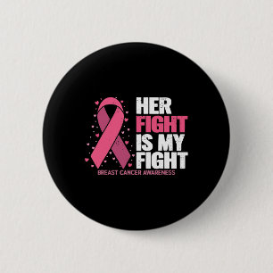 Badge Rond 5 Cm My Fight Breast Cancer Awareness Fami