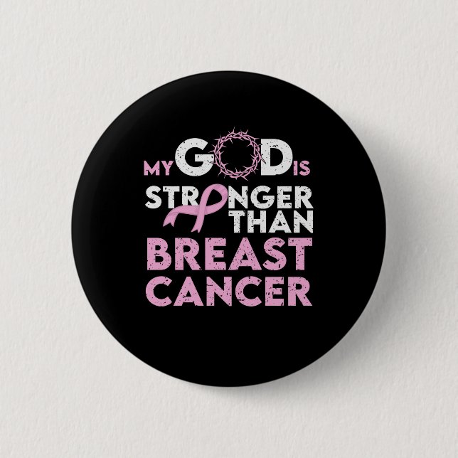 Badge Rond 5 Cm My God Stronger (Devant)