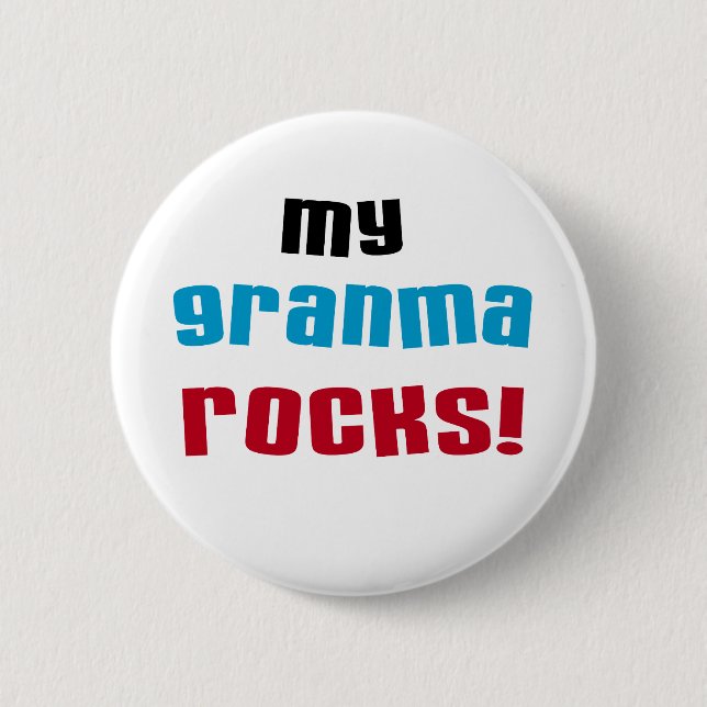 Badge Rond 5 Cm My Granma Rocks T-shirts et cadeaux (Devant)