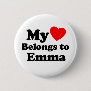 Badge Rond 5 Cm My Heart Belongs to Emma