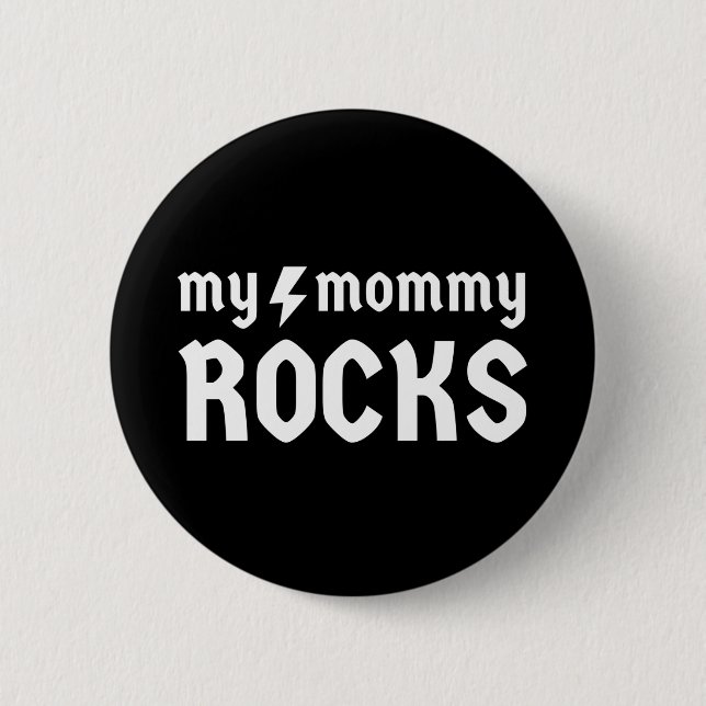 Badge Rond 5 Cm My Maman Rocks (Devant)