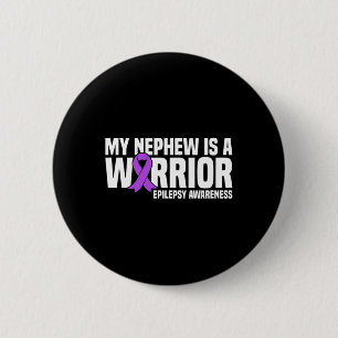 Badge Rond 5 Cm My Nephew Est Un Guerrier Purple Ribbon Epilepsie