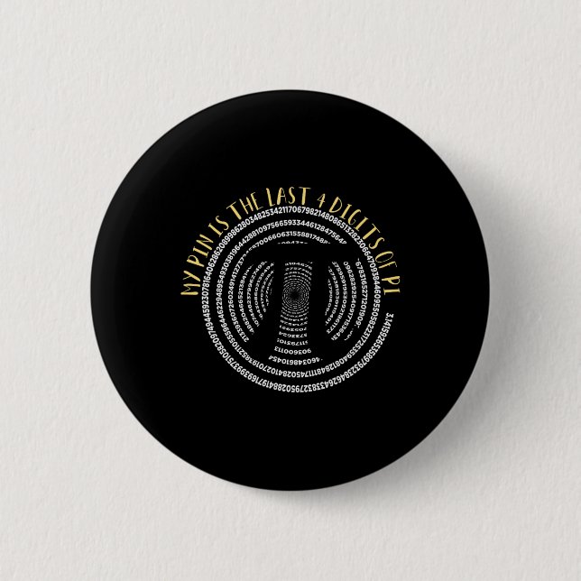 Badge Rond 5 Cm My Pin Est Le Dernier 4 Chiffres De Pi I Pi Jour F (Devant)