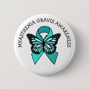 Badge Rond 5 Cm Myasthenia Gravis Sensibilisation Beurre-ruban