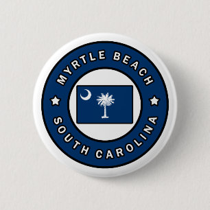 Badge Rond 5 Cm Myrtle Beach Caroline du Sud