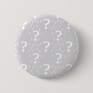 Badge Rond 5 Cm Mystère point de question énigme puzzle gris clair