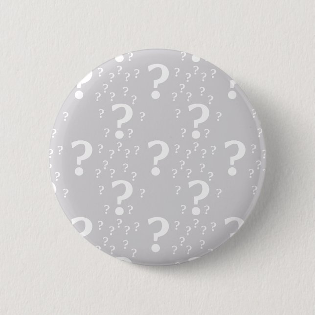Badge Rond 5 Cm Mystère point de question énigme puzzle gris clair (Devant)