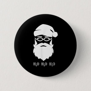 Badge Rond 5 Cm Nage Noël Père Noël H20 Nage Noël
