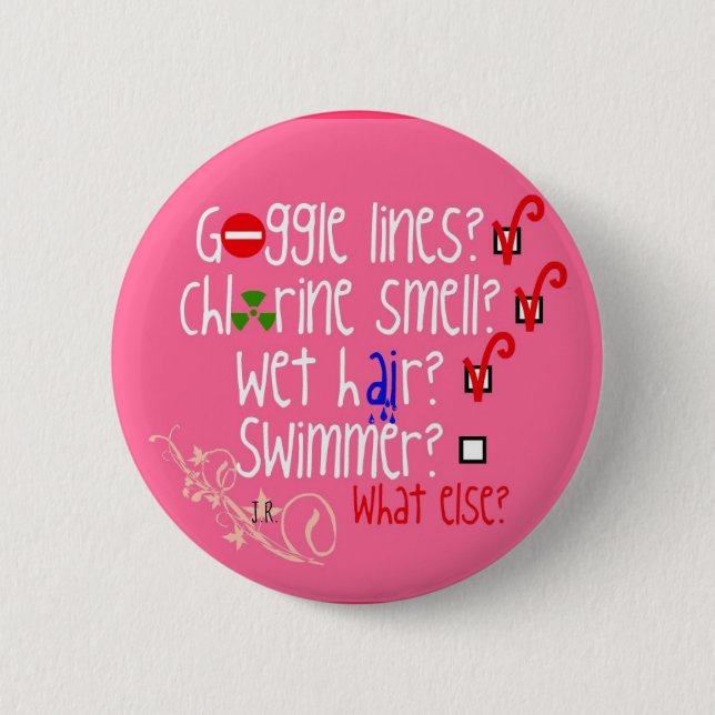 Badge Rond 5 Cm Nageur ? Quoi encore ? (Devant)