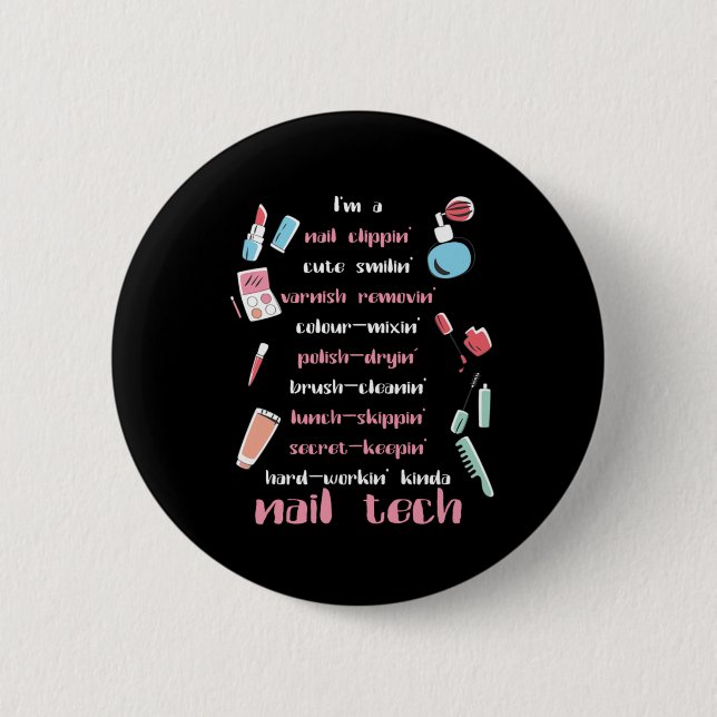 Badge Rond 5 Cm Nail Tech (Devant)