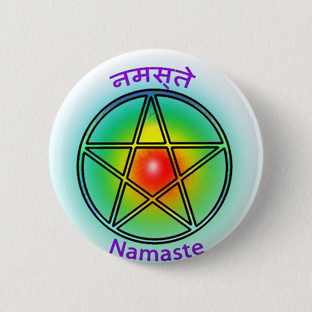 Badge Rond 5 Cm Namaste (Devant)