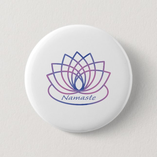 Badge Rond 5 Cm Namaste Purple et Pink Lotus Flower (Devant)